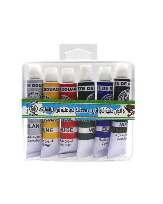 Gouache de 6 cristal coq