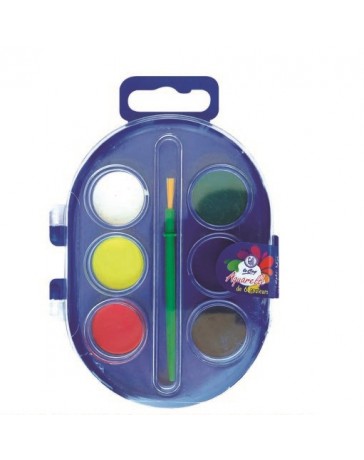 aquarelle de 6 COQ boite ovale