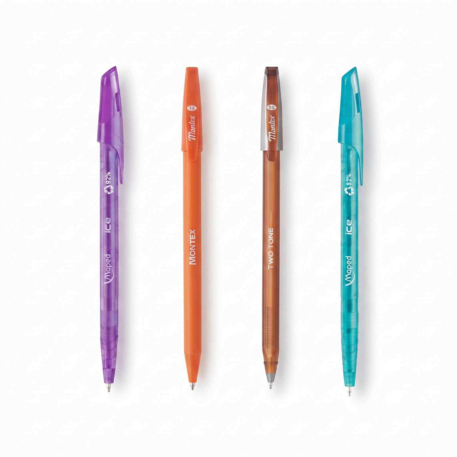 stylo a bille montex fifty turquoise-violet-orangé-maran