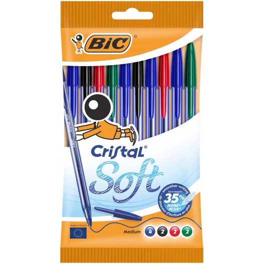 boite de 10 stylo cristal soft BIC