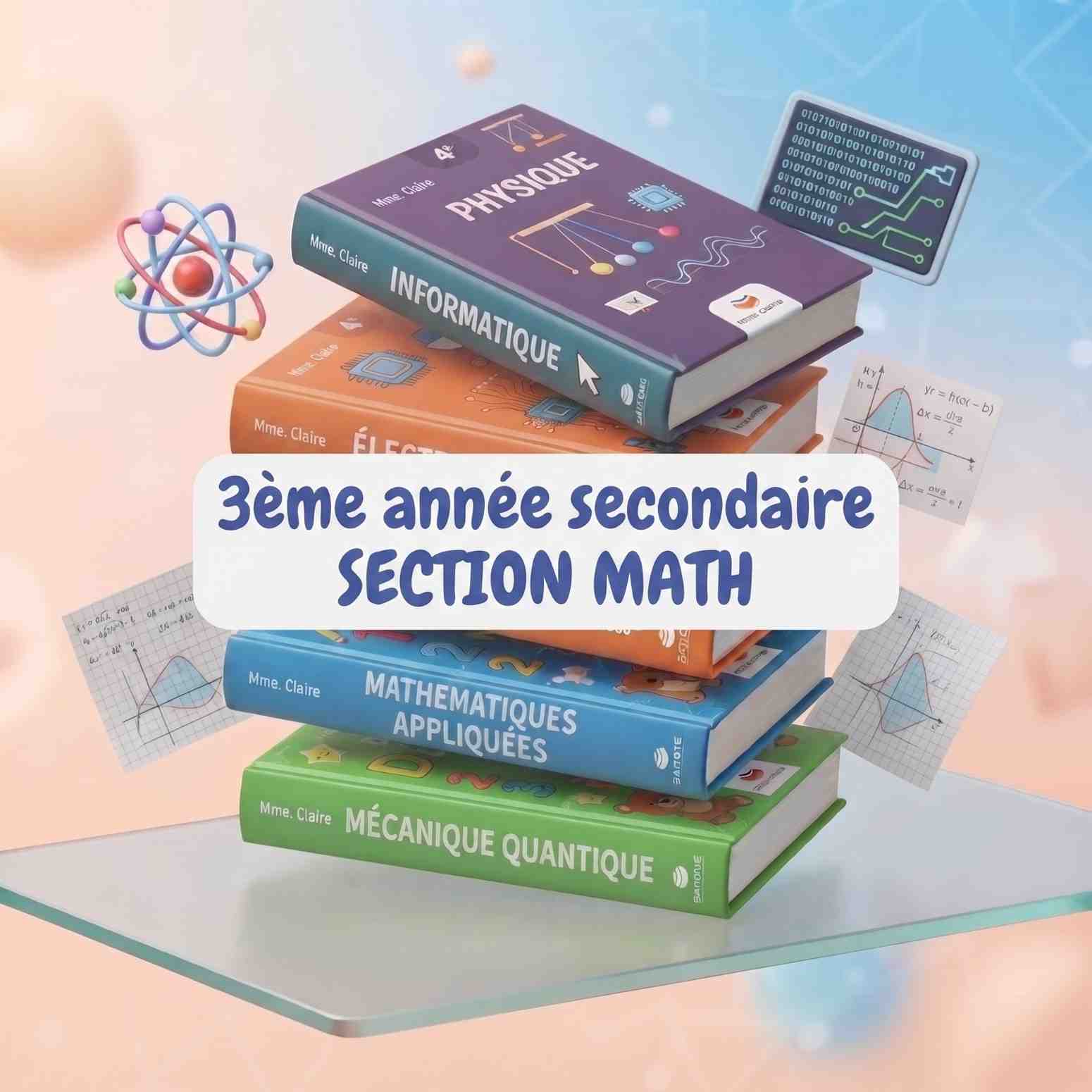 Pack Livres Scolaires : 3ème année secondaire SECTION MATH