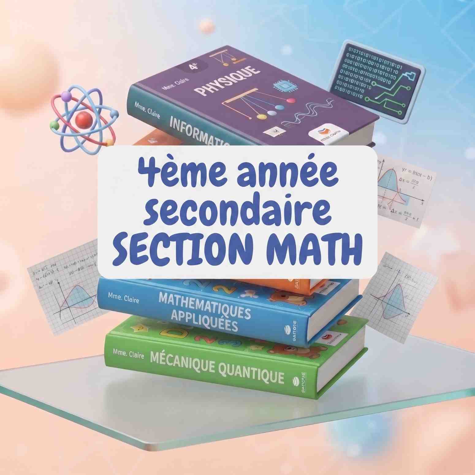 Pack Livres Scolaires : 4ème année secondaire (Bac MATH)