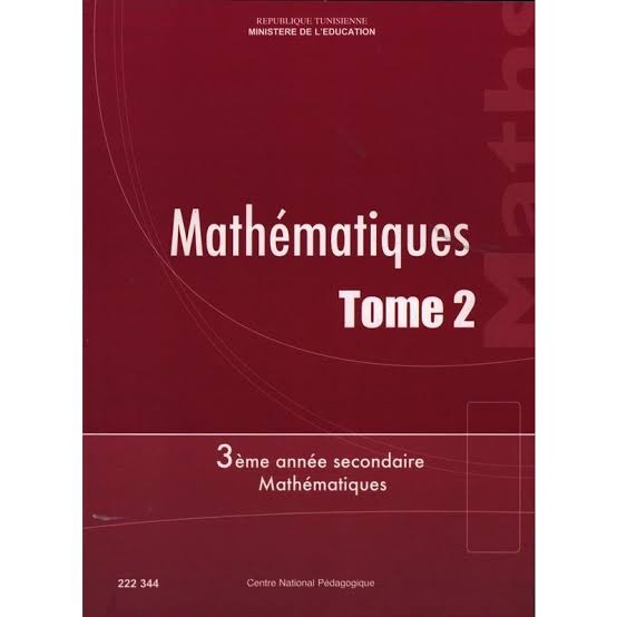 3ème année secondaire - MATHEMATIQUE MATH TOME 2