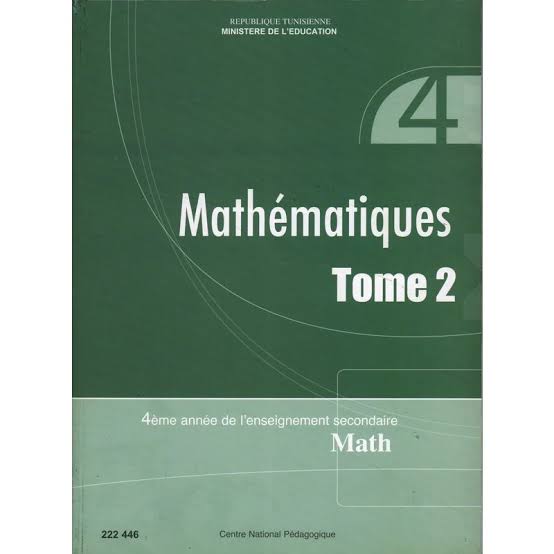 4ème année secondaire - MATHEMATIQUE MATH TOME 2