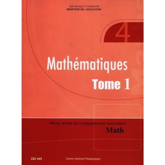 4ème année secondaire - MATHEMATIQUE MATH TOME 1