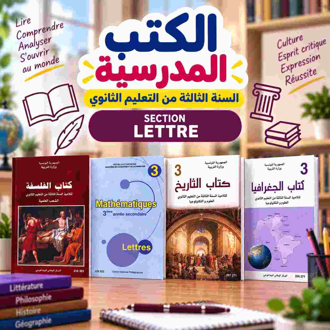 Série Livres Scolaires : 3ème année secondaire SECTION LETTRE