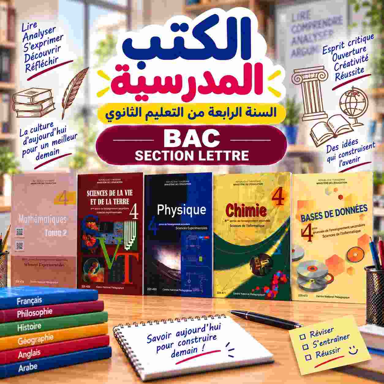 Série Livres Scolaires : 4ème année secondaire (Bac LETTRES)