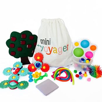 Picture of Mini Voyager Travel Activity Kit for Kids, Includes Crafts, Toys & Games Designed for Children’s Independent Play, Boys & Girls Quiet Time Sets for Road Trips, Airplanes & Hotels (1-2 Years Old)…