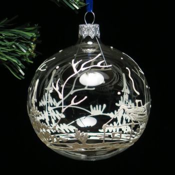 4" Glass Christmas Ornaments - Reindeer