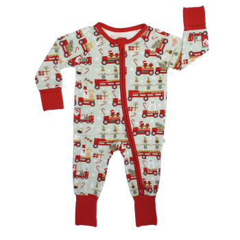 Emerson and Friends - Christmas Train Bamboo Convertible Baby Pajama: 12-18M