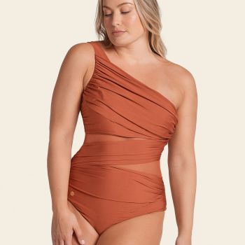 Asymmetrical Slimming Compression One Piece Swimsuit