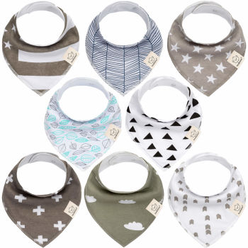 8-Pack Organic Bandana Bibs (Boy)