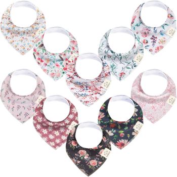 10-Pack Organic Bandana Bibs (Tea Party)