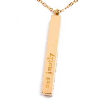 Give Justice Gold Bar Necklace