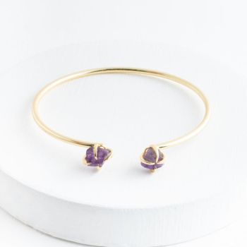 Shine Two-Stone Cuff in Amethyst