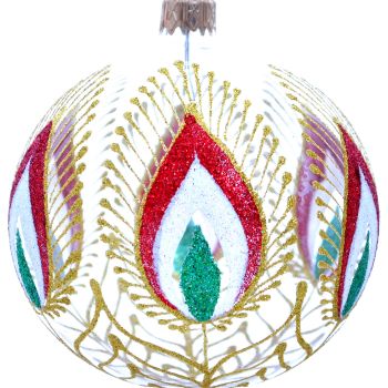 4" Glass Christmas Ornaments - Firebird on Transparent