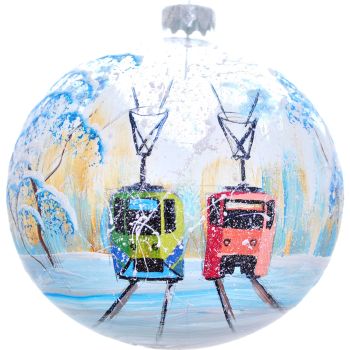 4.7" Glass Christmas Ornaments - Christmas Tram