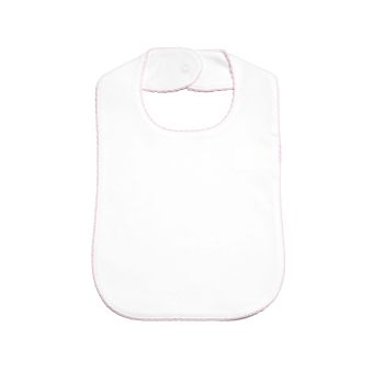 Classic Bib, White with Pink Trim