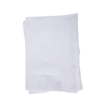 Classic Knit Receiving Blanket, White