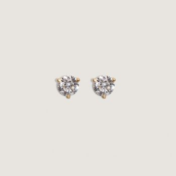 June Round Diamond Stud Earrings