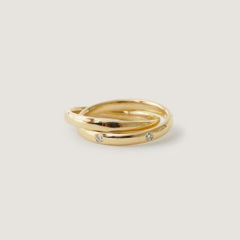 L'Amour Interlocking Ring - Gold & Gold