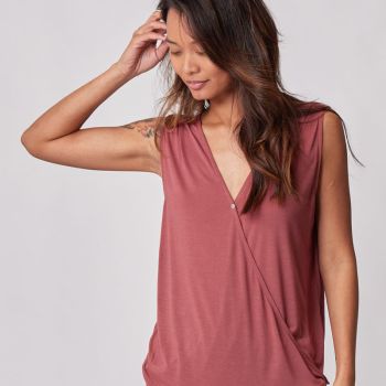 Nursing & Maternity Everywhere Wrap Tank Top - Terra