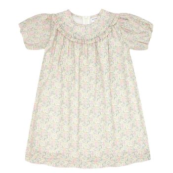 girls wildflower bouquet puff sleeve dress