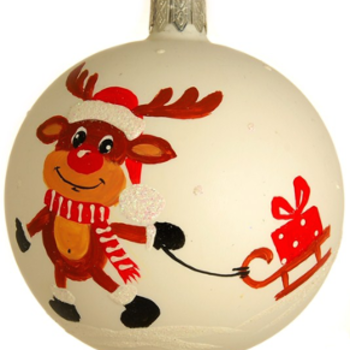 3.2" Glass Christmas Ornaments - Reindeer Donner