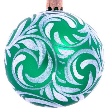 3.2" Glass Christmas Ornaments - Snow Queen on Green