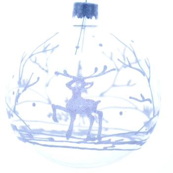 3.2" Glass Christmas Ornaments - Reindeer