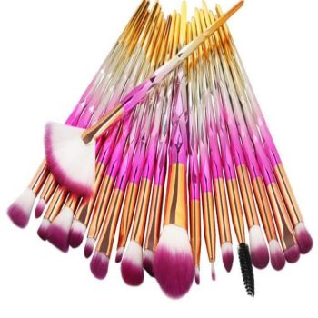 Diamond Makeup Blending Brushes Set - 20 Pcs