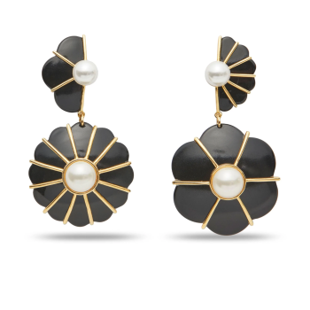 JET MIXED MEDALLION DROP EARRINGS