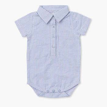 Button Up Bodysuit_Light Blue Seersucker