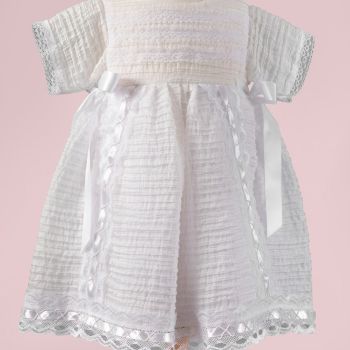 Emma White Cotton Baptism Dress