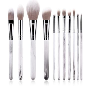 White Marble Professional Makeup Brush Set - 11 Pcs