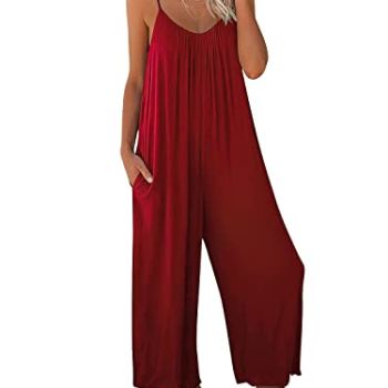 Women's Summer Casual Jumpsuits 2024 Trendy Rompers Sleeveless Spaghetti Strap Wide Leg Overalls Jumper Spring Outfits