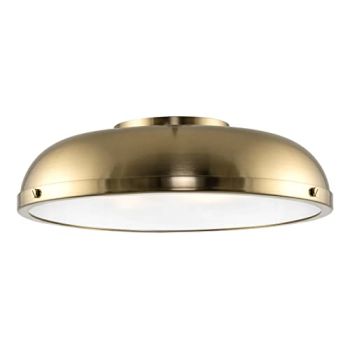 Alston 14" 3-Light Modern Semi Flush Mount Close to Ceiling Light + Dome Shade