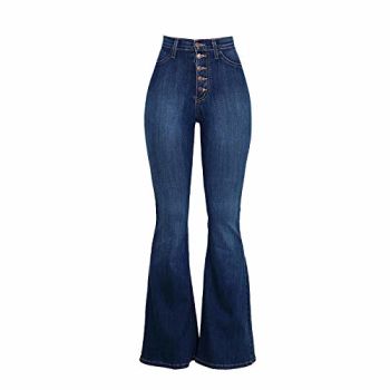 pallets for Sale Liquidation for 1 Dollar Black Ripped Jeans Womens Button Up Curvy Slim Fit Butt Lifting Denim Skinny Jeans Flare Denim Pants Bell Bottom Jeans Bootcut Jeans Blue L