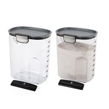 ProKeeper+ Clear Plastic Airtight Food Baker's Kitchen Storage Organization Container Canister Set