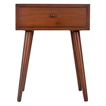 Mid Century 1-Drawer Wood Side Table