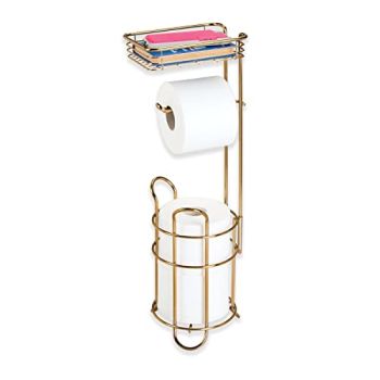 Steel Metal Free Standing Toilet Paper Holder Stand and Dispenser