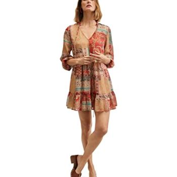 MANGO Ellen Dress Orange 4
