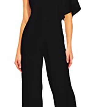 Women's One Shoulder Jumpsuit, Black, 10