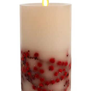 Flameless LED Candle Embedded Moving Flame Pillar Unscented Real Wax