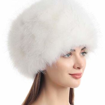 Soul Young Women's Winter Faux Fur Cossak Russian Style Hat(One Size,White)