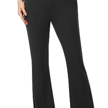 Women's Dress Pants High Rise Flare Pull On Stretchy Work Pants Business Office Casual Slacks