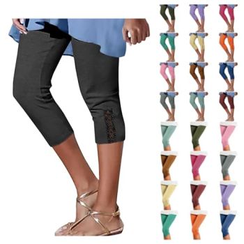 White Capri Leggings for Women