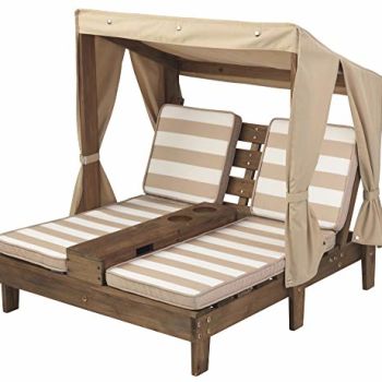 Wooden Outdoor Double Chaise Lounge