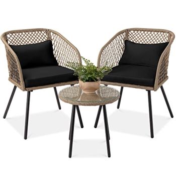 3-Piece Outdoor Wicker Bistro Set