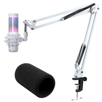 White Hyperx QuadCast S Boom Arm